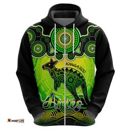 personalised australia aries kangaroo zodiac hoodie auz astrology aboriginal green