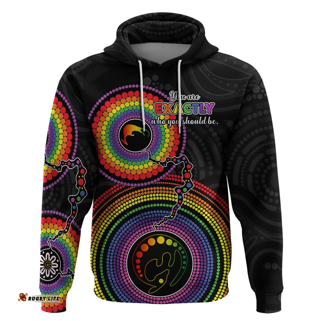 australia lgbt hoodie you are exactly who you should be aboriginal style