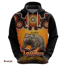 personalised australia taurus wombat zodiac hoodie auz astrology aboriginal red