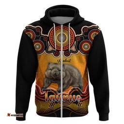 personalised australia taurus wombat zodiac hoodie auz astrology aboriginal red