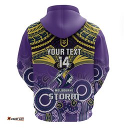 personalised storm rugby hoodie go melbourne aboriginal mix polynesian pattern