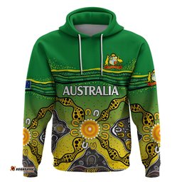 custom text and number australia cricket hoodie aboriginal dots style