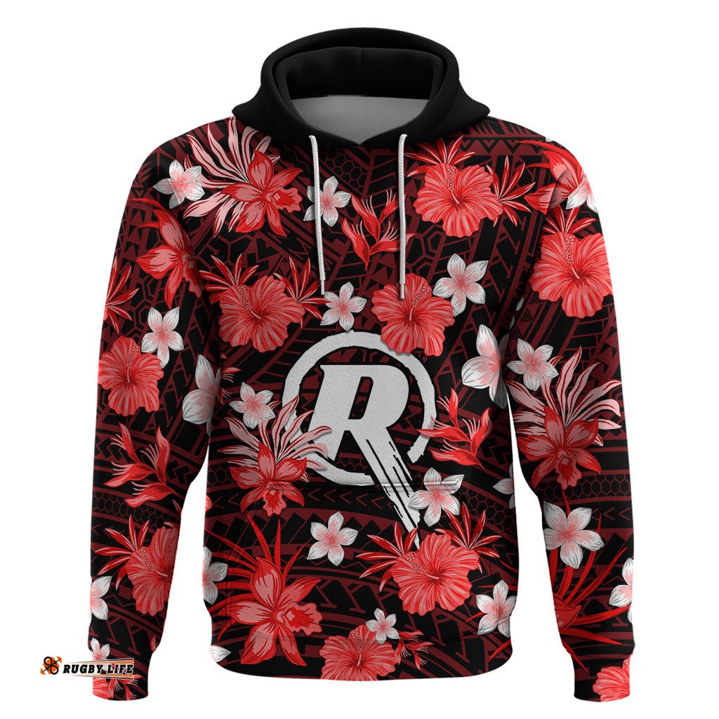 australian renegades cricket hoodie baeuty pacific hibiscus and polynesian pattern