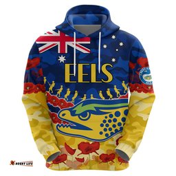 eels rugby anzac hoodie lest we forget