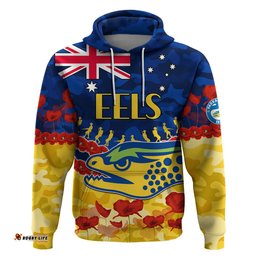 eels rugby anzac hoodie lest we forget