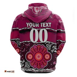 custom text and number maroons rugby hoodie aboriginal queensland state of origin