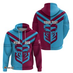 custom nsw blues vs qld maroon rugby hoodie