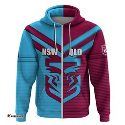 custom nsw blues vs qld maroon rugby hoodie