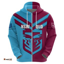 custom nsw blues vs qld maroon rugby hoodie