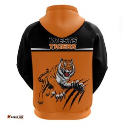 wests tigers rugby hoodie orange simple style