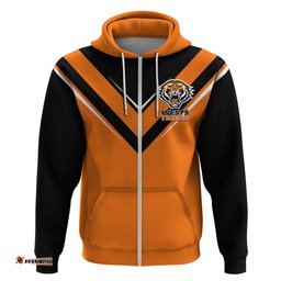 wests tigers rugby hoodie orange simple style
