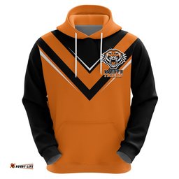 wests tigers rugby hoodie orange simple style