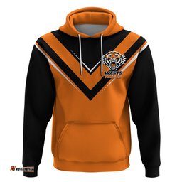 wests tigers rugby hoodie orange simple style