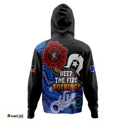 australia hoodie naidoc week 2024 indigenous keep the fire burning aboriginal dot art painting