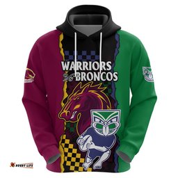nrl combine warriors and broncos hoodie sporty style