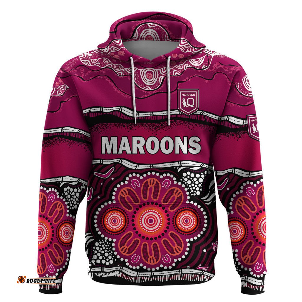 maroons rugby hoodie aboriginal queensland state of origin
