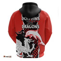 nrl combine dolphins and dragons hoodie sporty style