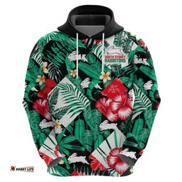 custom personalised rabbitohs rugby hoodie fashion tropical jungle flowers