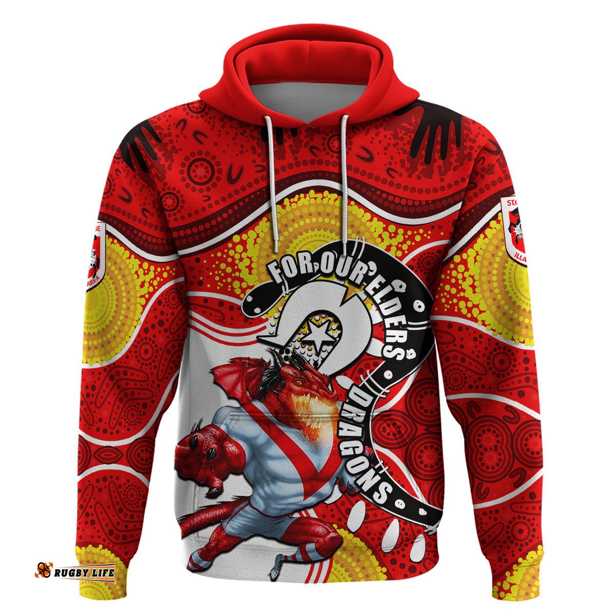 dragons mascot nrl hoodie naidoc