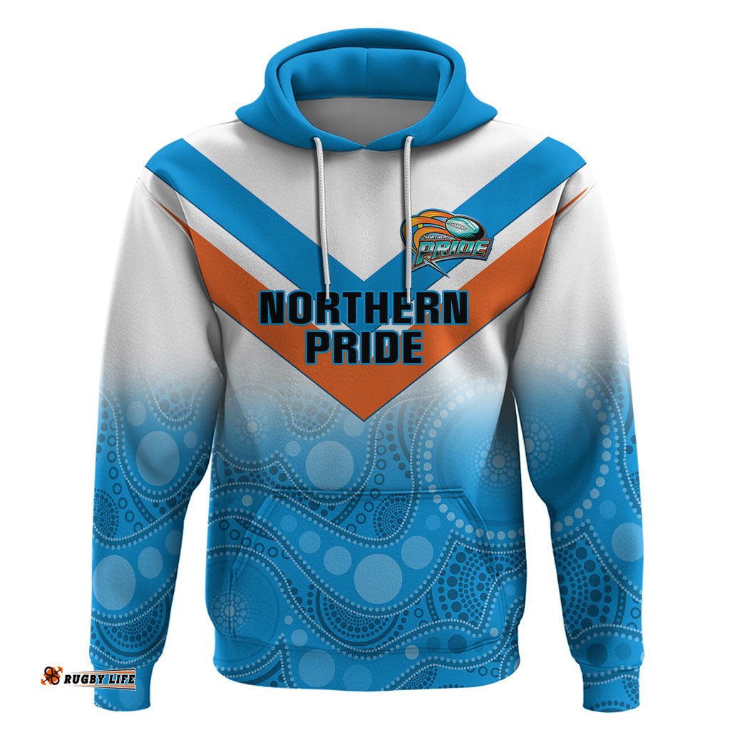 personalised australia rugby hoodie queensland northern pride indigenous art