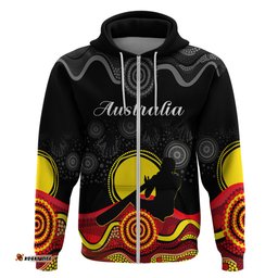 custom personalised australian indigenous hoodie didgeridoo man circle aboriginal art