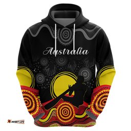 custom personalised australian indigenous hoodie didgeridoo man circle aboriginal art