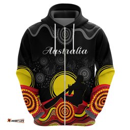 custom personalised australian indigenous hoodie didgeridoo man circle aboriginal art