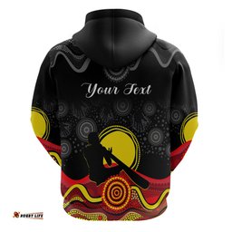 custom personalised australian indigenous hoodie didgeridoo man circle aboriginal art