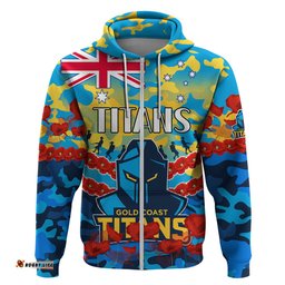 custom text and number titans rugby anzac hoodie lest we forget