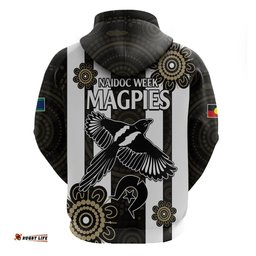 naidoc collingwood football hoodie proud to be magpies aboriginal version