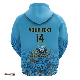 personalised australia rugby hoodie norths devils indigenous art