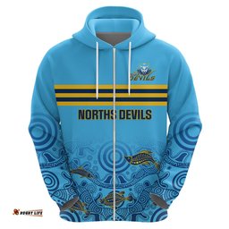 personalised australia rugby hoodie norths devils indigenous art