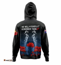 australia anzac day hoodie anzac day soldier we will remember them hoodie blue