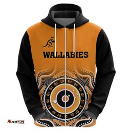 wallabies rugby hoodie aussie go champions indigenous orange
