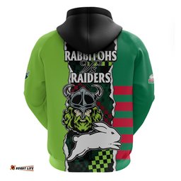 nrl combine rabbitohs and raiders hoodie sporty style