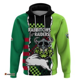 nrl combine rabbitohs and raiders hoodie sporty style
