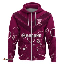 maroons rugby hoodie qld aboriginal art