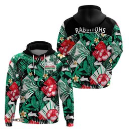 rabbitohs rugby hoodie fashion tropical jungle flowers