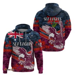 sea eagles rugby anzac hoodie lest we forget
