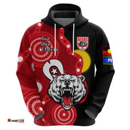 custom text and number north sydney rugby naidoc hoodie bears indigenous for our elders