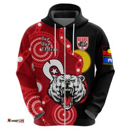 custom text and number north sydney rugby naidoc hoodie bears indigenous for our elders