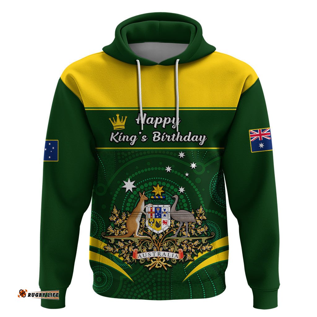 personalised 12 june australia king birthday hoodie aboriginal national color
