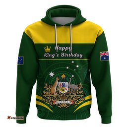 personalised 12 june australia king birthday hoodie aboriginal national color