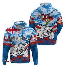 bulldogs rugby anzac hoodie lest we forget