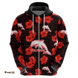 custom text and number dolphins rugby hoodie polynesian style with hibiscus