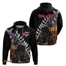 custom personalised aotearoa anzac day hoodie maori fern with poppy vibe