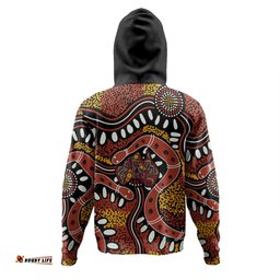 australia rainbow serpent aboriginal hoodie - aboriginal dot art snake artwork hoodie