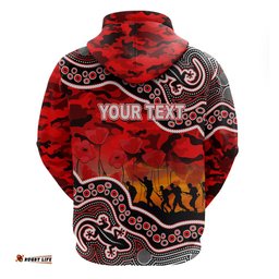 custom personalised anzac day nrl dragons hoodie aboriginal lizard patterns