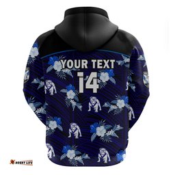 custom text and number bulldogs rugby hoodie polynesian tribal mix tropical hawaiian style