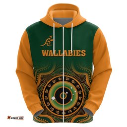 wallabies rugby hoodie aussie go champions indigenous green